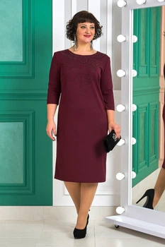 Плаття Alenka Plus 14342-1, 52, бордовий
