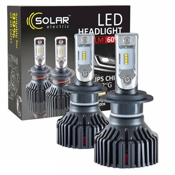 Светодиодные лампы SOLAR H7 12/24V 6000K 8000Lm 60W Philips ZES