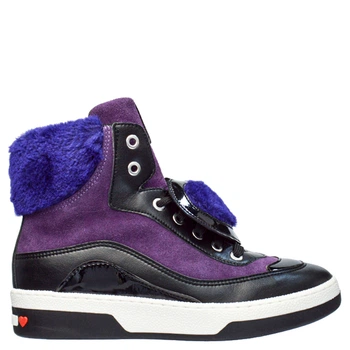 Кеди Love Moschino JA15343G04JJ165B 37 хайтопи серце фіолетові
