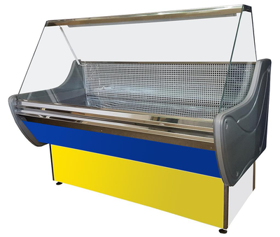 Холодильная витрина COLD eco Optima Medium Cold 1,5 м желто-синяя