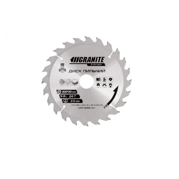 Диск пильный GRANITE GM для дерева с твердосплавными напайками 200*32*24Т, адаптер 32-30, 32-25,4, 8000 (5-20-024)