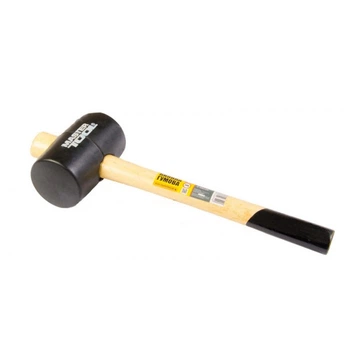 Киянка гумова MASTERTOOL GM чорна 55 мм 340 г ручка з дерева (02-0301)