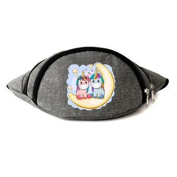 Сумка Бананка Єдиноріг 0025 (Unicorn) на пояс Cappuccino EDN 0025 grey сірий