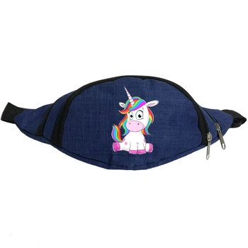Сумка Бананка Єдиноріг 006 (Unicorn) на пояс Cappuccino EDN 006 blue синій