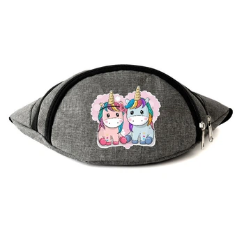 Сумка Бананка Єдиноріг 0013 (Unicorn) на пояс Cappuccino EDN 0013 grey сірий