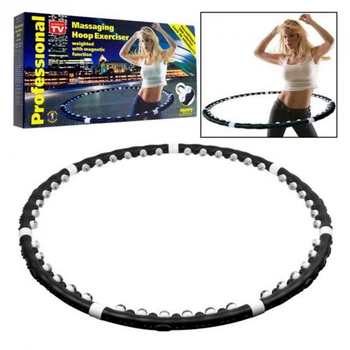 Обруч массажный с магнитными шариками Hula Hoop 100 см 7 секций