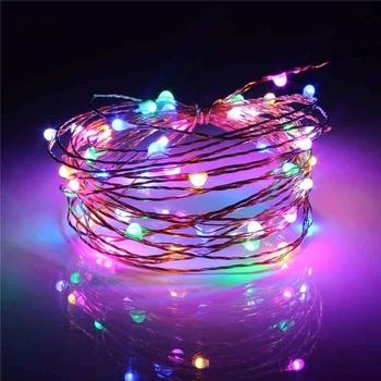 Светодиодная гирлянда 6 метров на батарейках Ledart Цветная