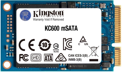 Kingston SSD KC600 512GB mSATA SATAIII 3D NAND TLC (SKC600MS/512G)