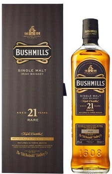 Виски Bushmills Single Malt 21 год выдержки 0.7 л 40% в подарочной упаковке (5055966830036)
