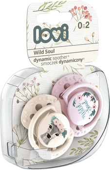 Пустышка Lovi Wild Soul силиконовая динамическая 0-2 месяца 2 шт Кремовая (22/881girl)