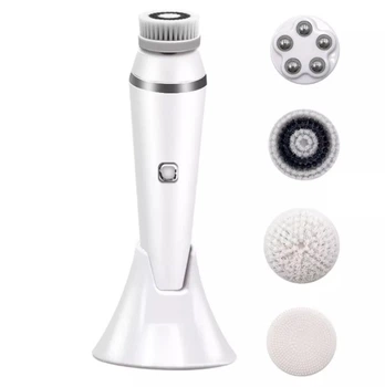 Електрична щітка для обличчя Facial SPA kit (01-07) Щітка для вмивання, масажу та глибокого очищення обличчя, 4 насадки, 3 швидкості