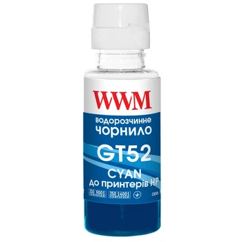 Чернила для HP Smart Tank 580 WWM GT52 Cyan 100г H52C