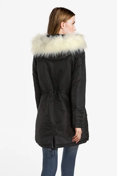Парка Guess черная с искусственными мехом M (7613402097788)