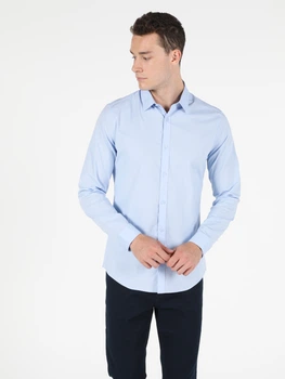 Рубашка хлопковая мужская Colin's CL1041350LBL S Light Blue