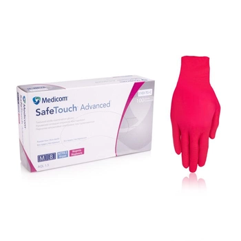Перчатки нитриловые Medicom M100 шт манжета Розовый (MedicomмаджентаM)