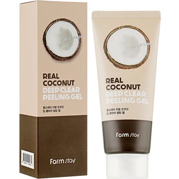 Мягкий пилинг-гель для лица с экстрактом кокосам FarmStay Real Coconut Deep Clear Peeling Gel 100 мл (8809426959365)