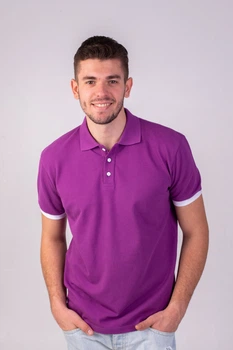 Футболка поло мужская TvoePolo однотонное XL Фиолетовое (5718-14xl)