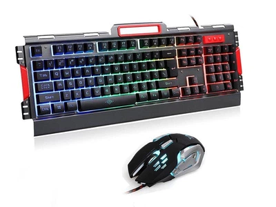 Профессиональная игровая проводная клавиатура с мышкой и LED RGB подсветкой E-Sports K33 (K33E)