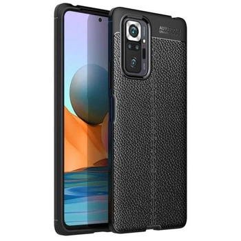 Силиконовый (TPU) чехол Deexe Leather Cover для Xiaomi Redmi Note 10 Pro - Black