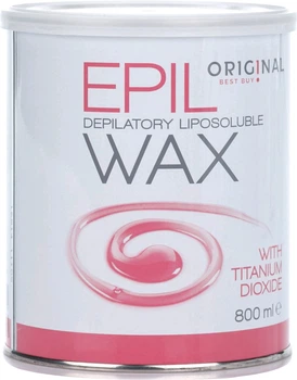 Воск для депиляции ORIGINAL Epil Wax Titanium Dioxide в банке с титан-диоксидом для сухой кожи 800 мл