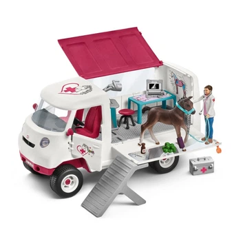 Игровой набор Schleich Девушка-ветеринар в фургоне с ганноверским жеребенком (42370)