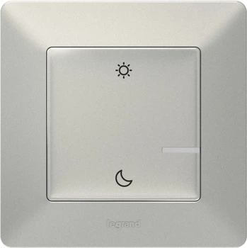 Розумний бездротовий сценарний вимикач «День/Ніч» Legrand Valena Life with Netatmo Алюміній (752389)