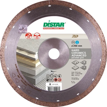 Круг алмазный отрезной Distar Hard ceramics Advanсed 1A1R 250 x 1.5 x 10 x 25.4 (11120349019)