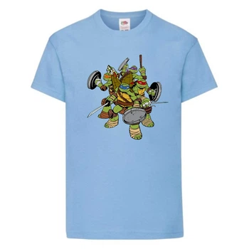 Футболка детская Черепашки Ниндзя 003 (Ninja Turtles) голубая (NTS lbl 003) 140 см
