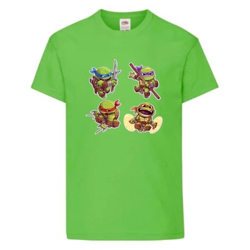 Футболка детская Черепашки Ниндзя 0012 (Ninja Turtles) светлозеленая (NTS lgrn 0012) 104 см