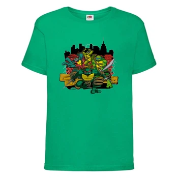 Футболка детская Черепашки Ниндзя 0018 (Ninja Turtles) зеленая (NTS grn 0018) 104 см
