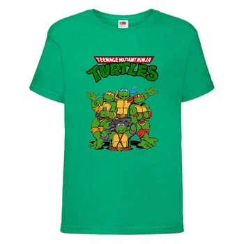 Футболка детская Черепашки Ниндзя 0019 (Ninja Turtles) зеленая (NTS grn 0019) 128 см