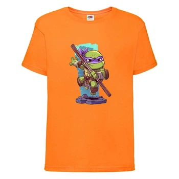 Футболка детская Черепашки Ниндзя 0014 (Ninja Turtles) оранжевая (NTS orn 0014) 128 см
