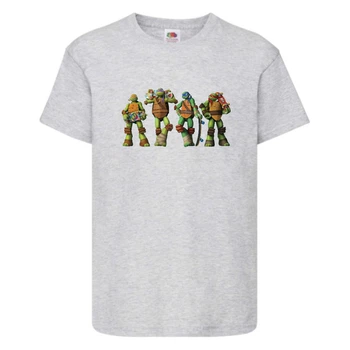 Футболка детская Черепашки Ниндзя 007 (Ninja Turtles) серая (NTS gry 007) 152 см