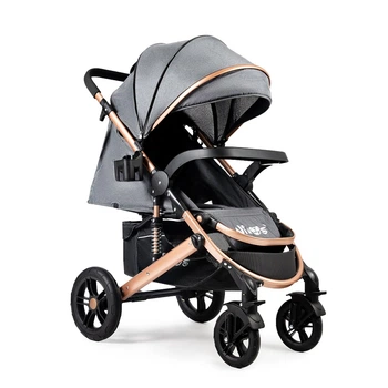 Прогулянкова коляска Ninos Uno, Dark Grey Gold, сірий на золотій рамі