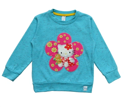 Утепленный свитшот Hello Kitty Kids collection для девочки 104 см Бирюзовый 11254