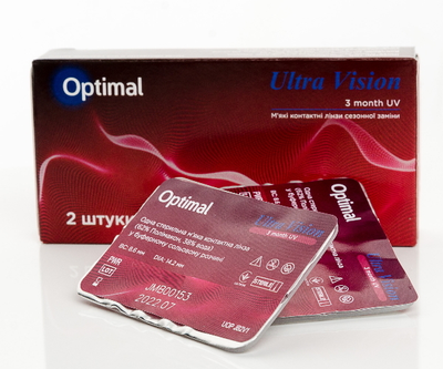 Контактні лінзи Optimal Ultra Vision 3-Monthly -4.75 8.6 1 упаковка