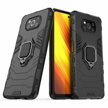 Чехол Iron Ring для Xiaomi Poco X3 / X3 Pro бампер противоударный с подставкой&nbsp;Black