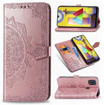 Чехол Vintage для Samsung Galaxy M31 / M315 книжка женский с визитницей розовый