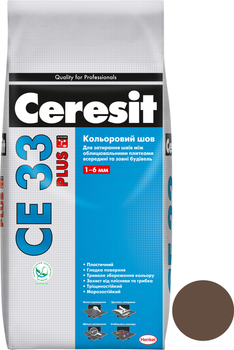 Затирка для швов Ceresit CE33 Plus 130 2 кг (мешок) Коричневая (Е28790)