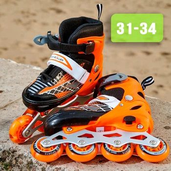 Детские роликовые коньки раздвижные PROFI ROLLER 2570 (31-34) черно-оранжевые, колеса 70мм (1 шт.)