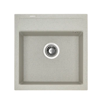 Кухонна мийка граніт GRANADO Merida Gris (0308) + сифон одинарний для кухонної мийки Nova