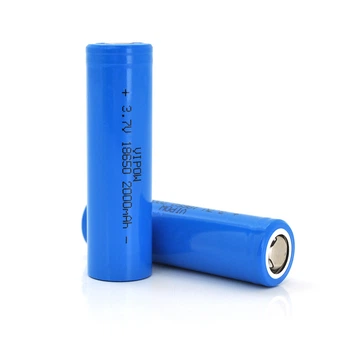 Li-Ion аккумулятор 18650 Vipow ICR18650 FlatTop 2000mAh 3.7V литий-ионный элемент питания