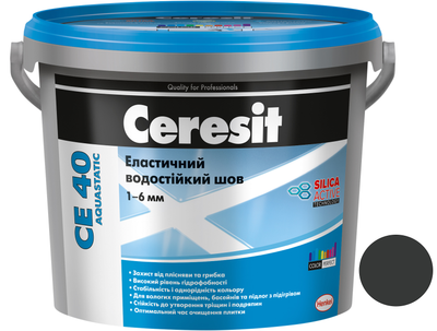 Затирка для швів Ceresit CE 40 Aquastatic 16 2 кг (відро) Графіт (Е28808)