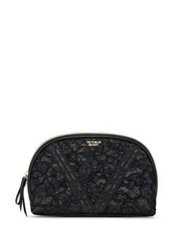 Косметичка женская Victoria's Secret Lace Glam Bag черная ажурная