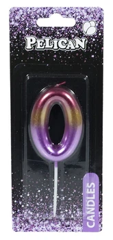 Свеча для торта Pelican "0" РАДУЖНАЯ 6 см Разноцветный Pelican (866060)