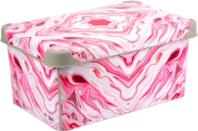 Контейнер для зберігання з кришкою Violet House Decor Marble Red 10 л (0647 DECOR Marble RED з/кр. 10 л)