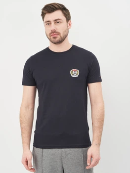 Футболка хлопковая длинная мужская Tommy Hilfiger 10576.3 S Темно-синяя