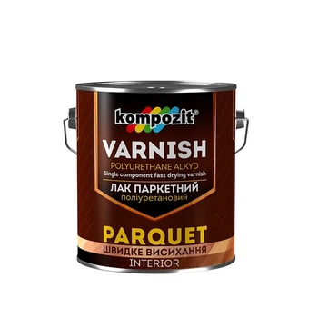 Лак для паркету поліуретановий Kompozit Varnish parquet глянцевий 2.5 л