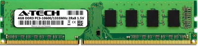 Оперативная память A-Tech 4GB DDR3-1333 (PC3-10600) DIMM 2Rx8 (AT4G1D3D1333ND8N15V)