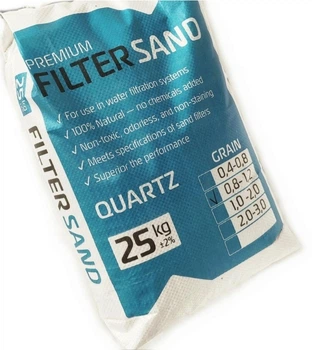 Пісок кварцевий для фільтрів басейнів FilterSand 0.8–1.2 мм 25 кг (IND-0-8-1-2-25)